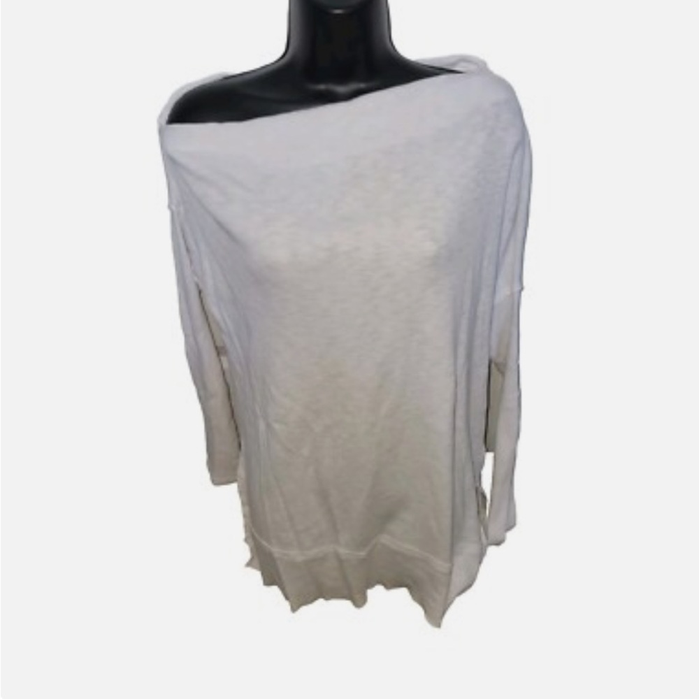 We The Free Luna Off-Shoulder Gray Long Sleeve‎ Top